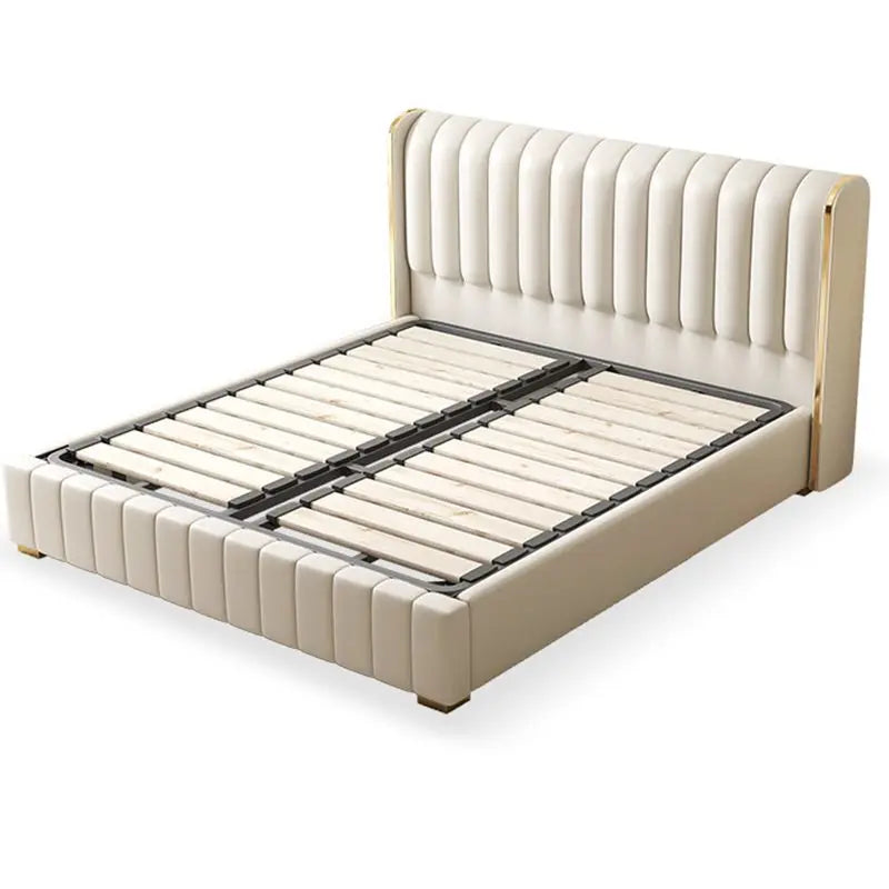 Nordic Brien King Size cushioned leather Bedframe