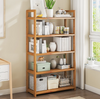 Minimalist bamboo wood shelve