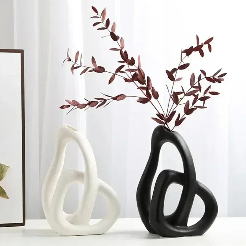 Ornamental ceramic pretzel vase